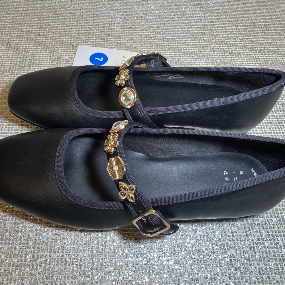 a new day Black Flats with Gold Accents - Picture 3 of 8
